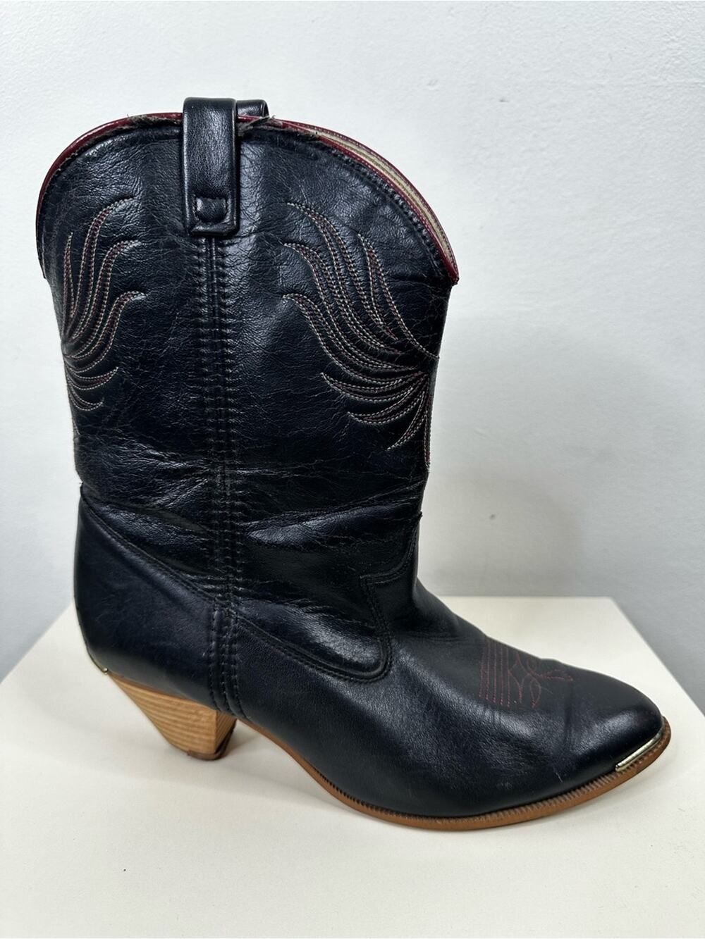 Dingo Cowgirl Boots Phoenix Rising Black Faux Leather Heeled Western Womens 10